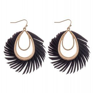 Faux Leather Teardrop Earrings